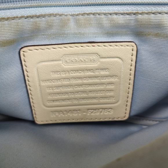 Vintage Y2K‎ Coach Hadley Leather Field Bag White Leather Crossbody Small Flap - Picture 14 of 15